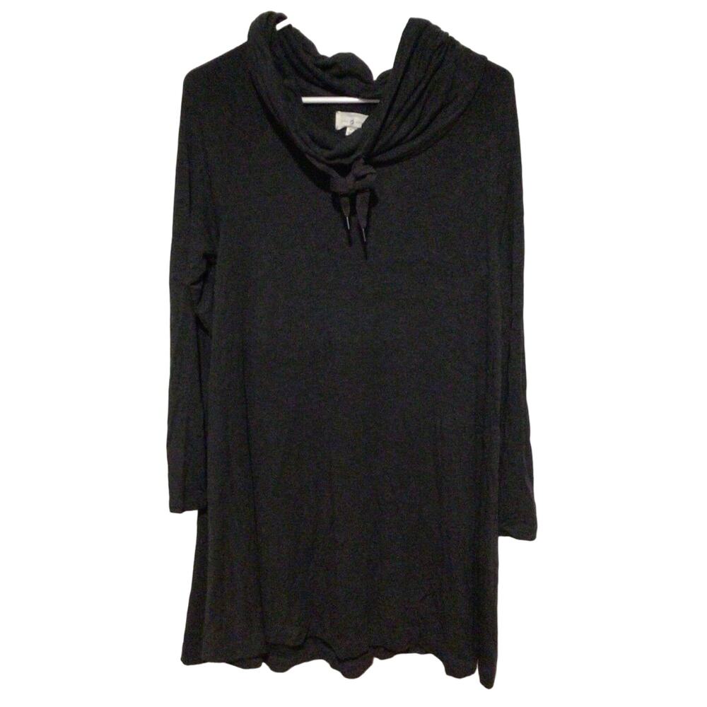 Lou & Grey Charcoal Gray Cowl Neck Knit Sweater Dress Size Medium